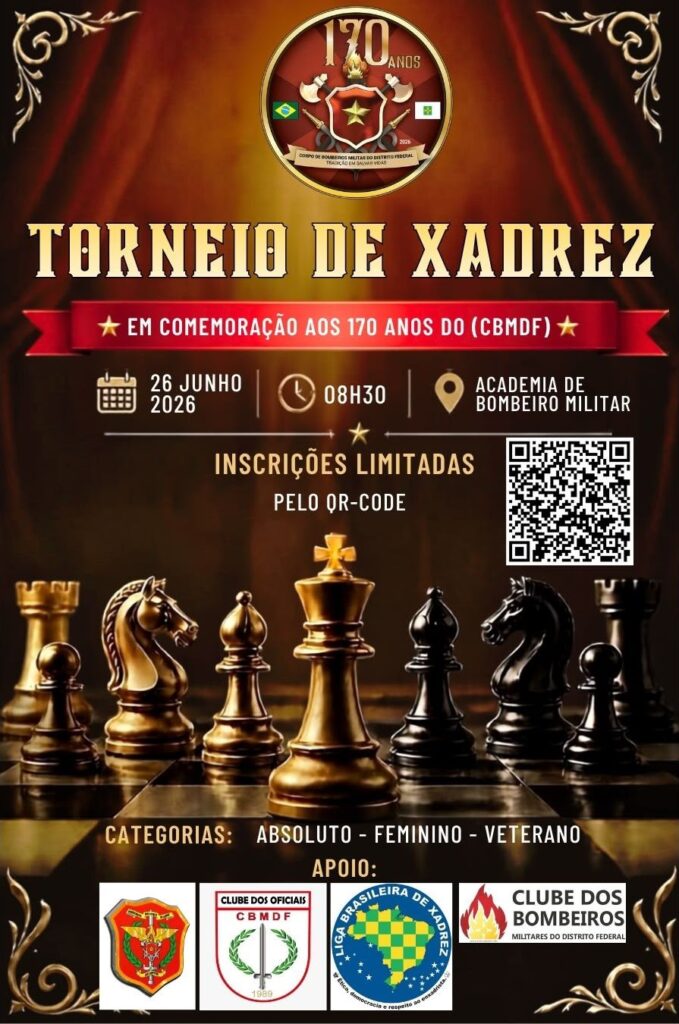 torneiosCampeonato AUTFotografiasFAQ.Registo onlineSwiss-ManagerÖSBFIDE TORNEIO DE XADREZ LBX EM COMEMORAÇÃO AOS 170º DO (CBMDF)