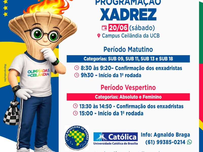 12° Olimpíadas da Ceilândia (Torneio Aberto de Xadrez Rápido)