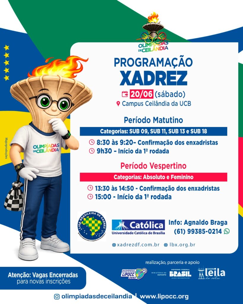 12° Olimpíadas da Ceilândia (Torneio Aberto de Xadrez Rápido)