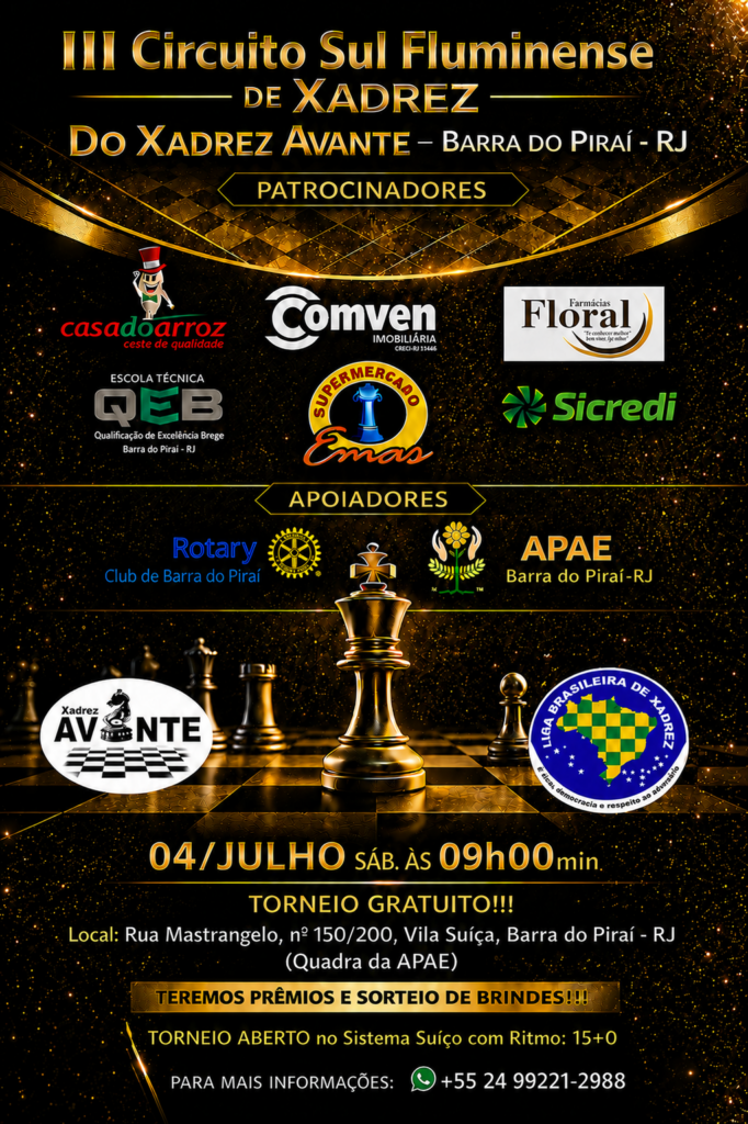 III CIRCUITO SUL FLUMINENSE DE XADREZ – Etapa Barra do Piraí- RJ