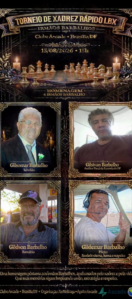 Torneio Aberto de Xadrez Rapido LBX In Memorian Irmãos Barbalhos Clube ASCADE