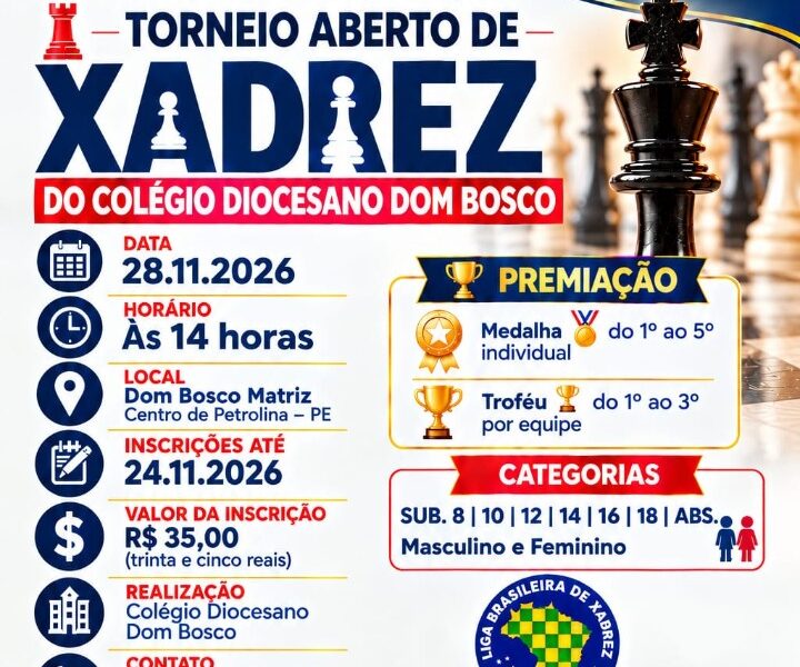 Torneio Aberto de xadrez do colégio diocesano Dom Bosco