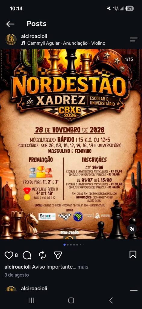 Nordestão de Xadrez Escolar e Universitário – CBXE
