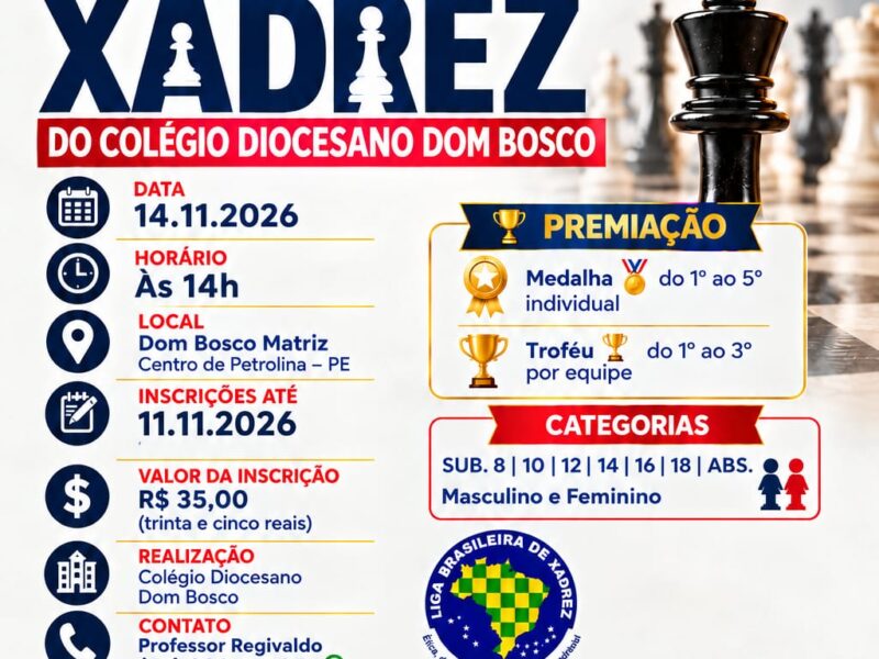 Torneio Aberto de Xadrez Do Colégio Diocesano Dom Bosco 2026